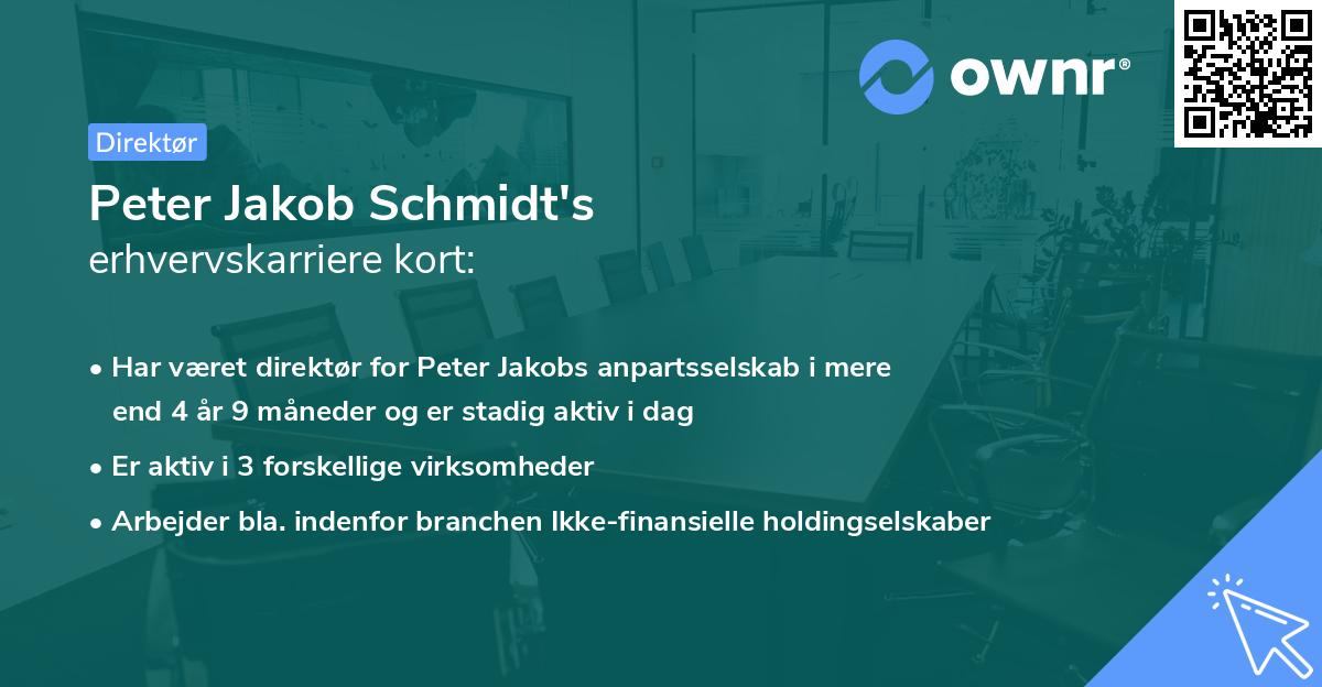 Peter Jakob Schmidt's erhvervskarriere kort