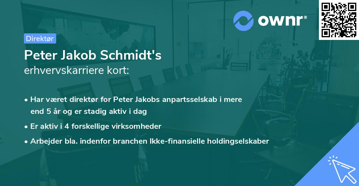 Peter Jakob Schmidt's erhvervskarriere kort