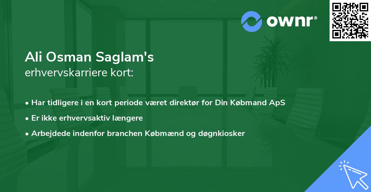 Ali Osman Saglam's erhvervskarriere kort