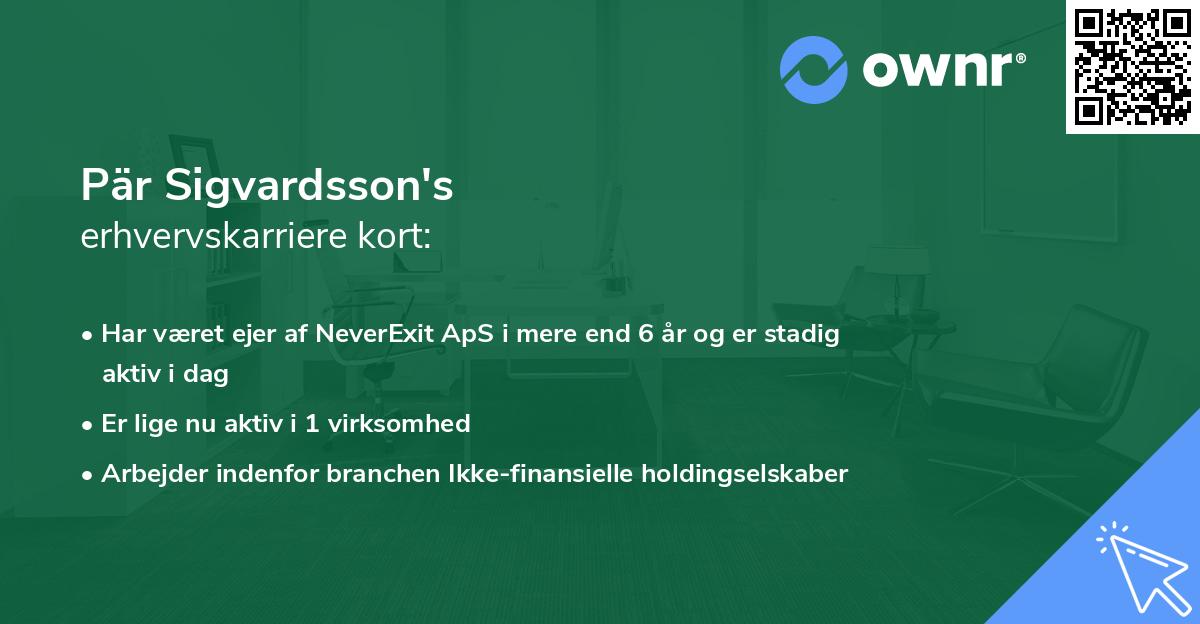 Pär Sigvardsson's erhvervskarriere kort