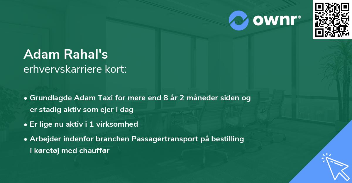 Adam Rahal's erhvervskarriere kort