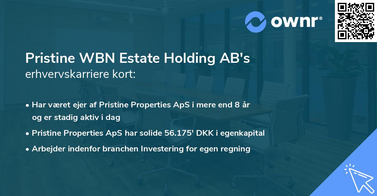 Pristine WBN Estate Holding AB's erhvervskarriere kort