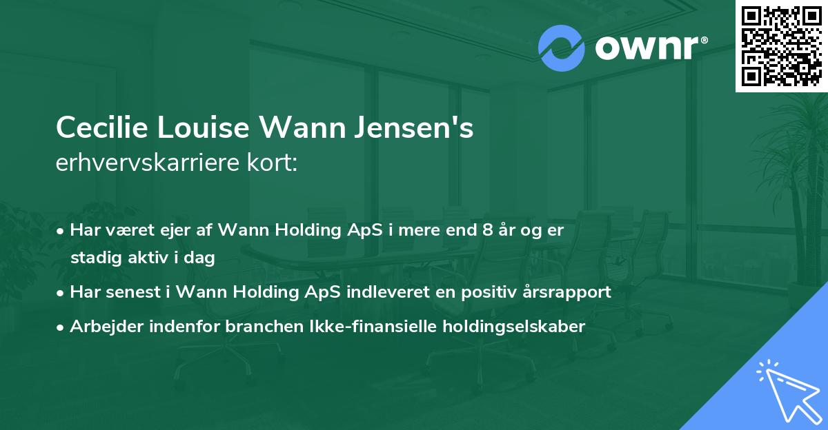 Cecilie Louise Wann Jensen's erhvervskarriere kort