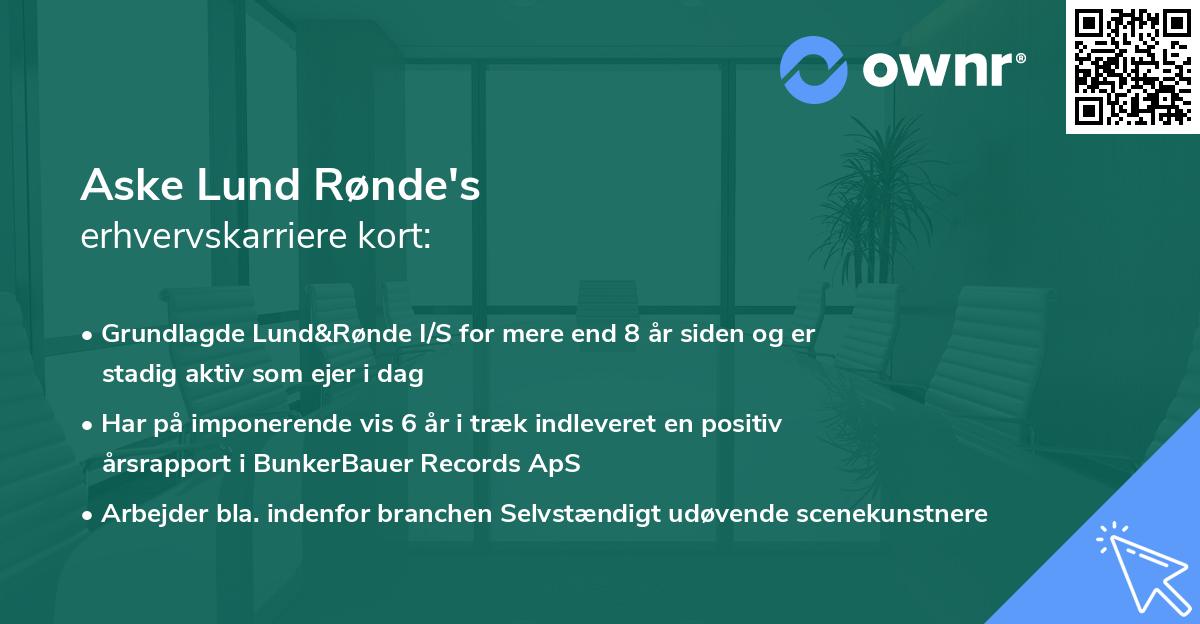 Aske Lund Rønde's erhvervskarriere kort