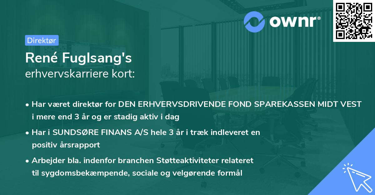 René Fuglsang's erhvervskarriere kort
