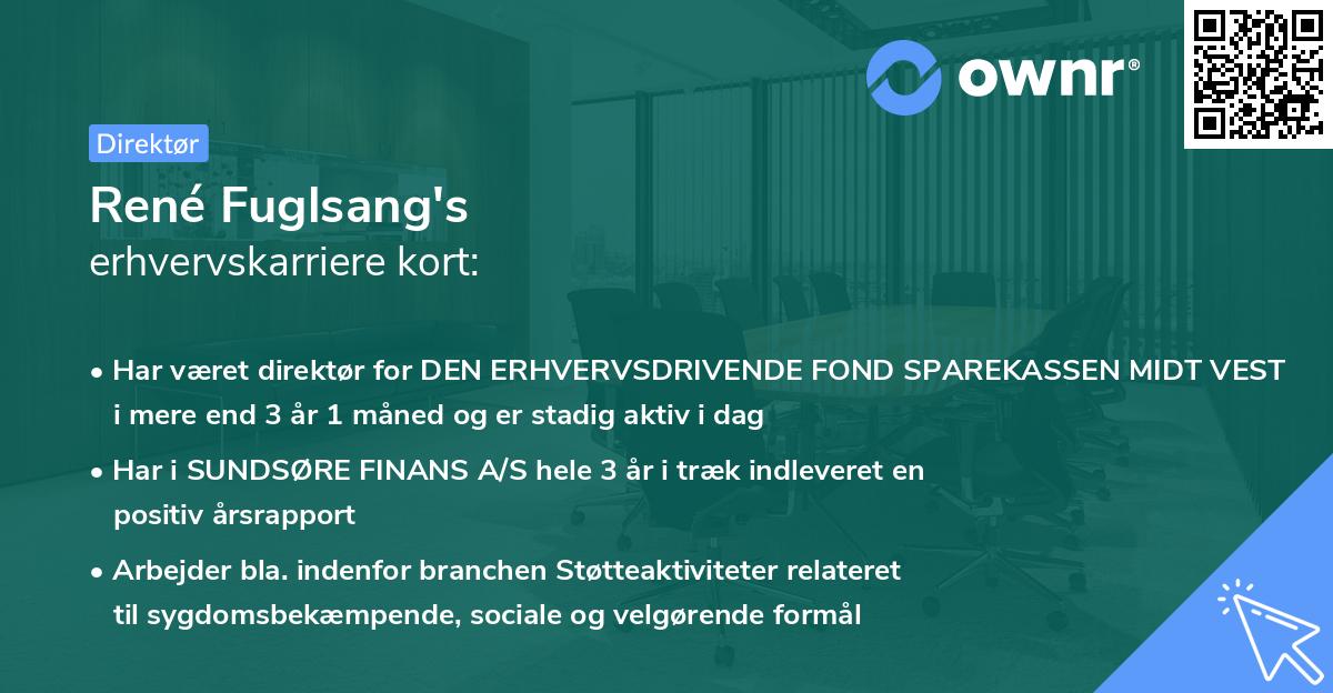 René Fuglsang's erhvervskarriere kort