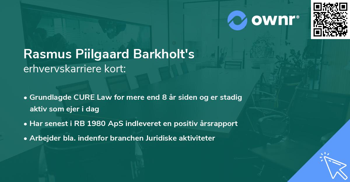 Rasmus Piilgaard Barkholt's erhvervskarriere kort
