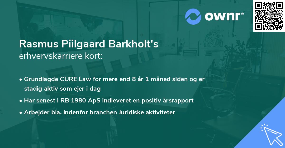 Rasmus Piilgaard Barkholt's erhvervskarriere kort