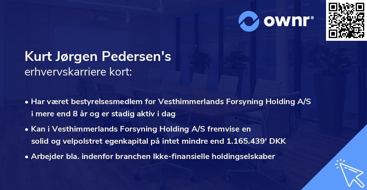 Kurt Jørgen Pedersen's erhvervskarriere kort