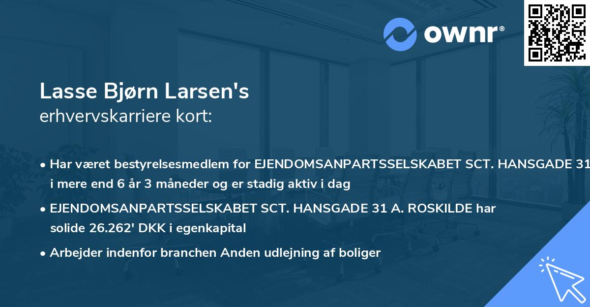 Lasse Bjørn Larsen's erhvervskarriere kort