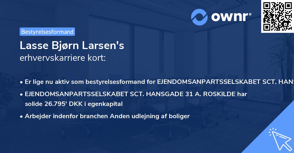 Lasse Bjørn Larsen's erhvervskarriere kort