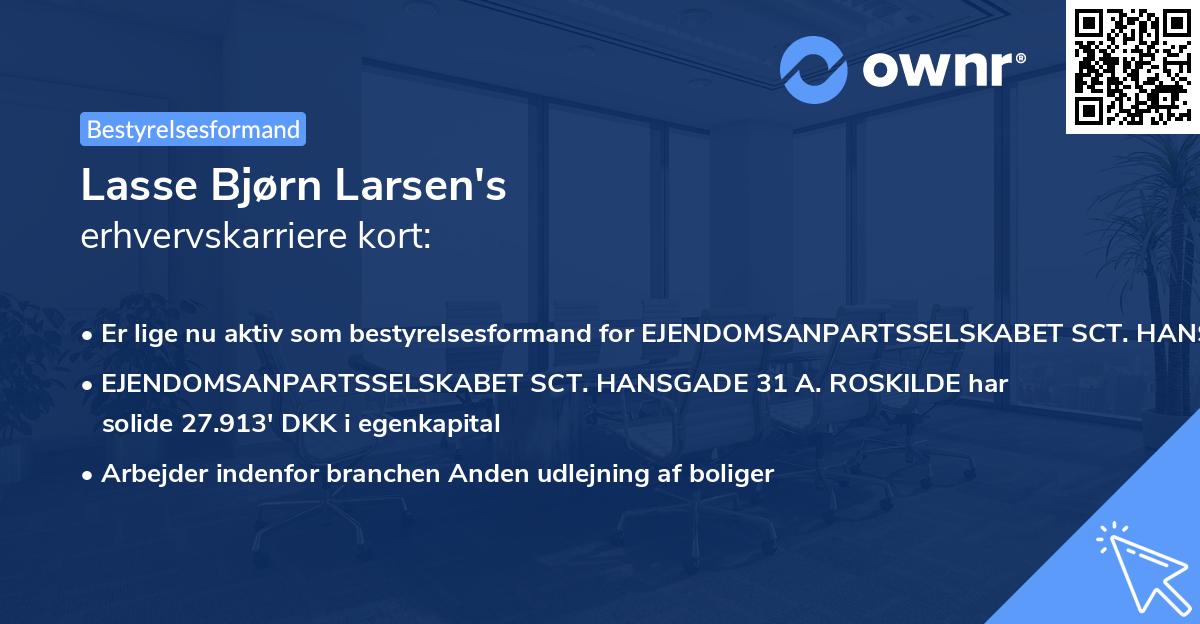 Lasse Bjørn Larsen's erhvervskarriere kort