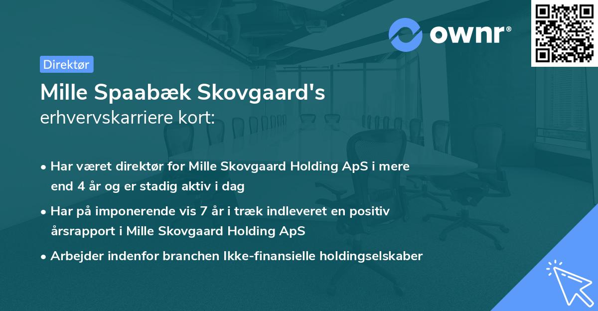 Mille Spaabæk Skovgaard's erhvervskarriere kort