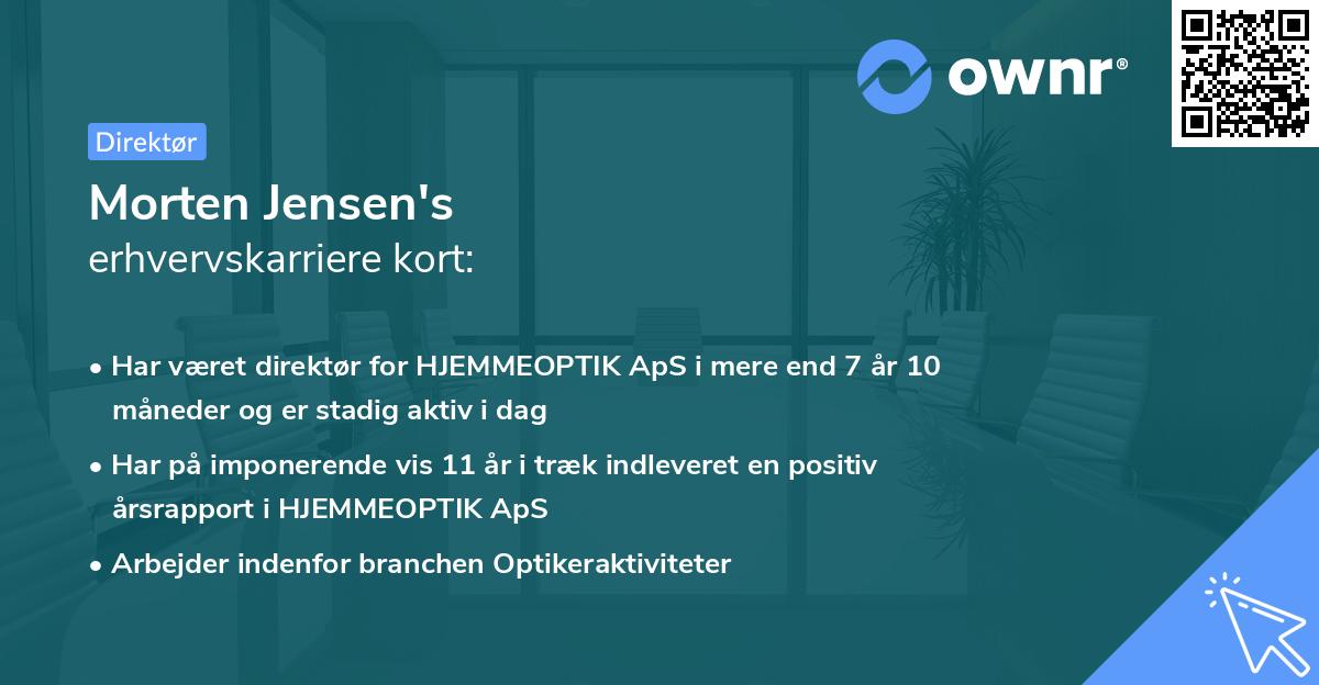 Morten Jensen's erhvervskarriere kort