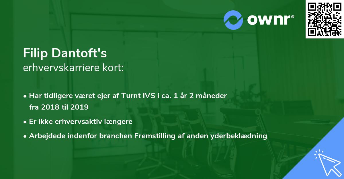Filip Dantoft's erhvervskarriere kort