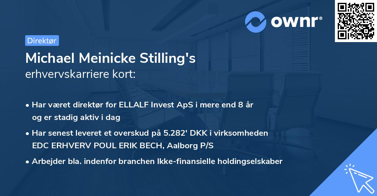 Michael Meinicke Stilling's erhvervskarriere kort