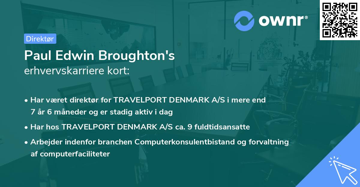 Paul Edwin Broughton's erhvervskarriere kort