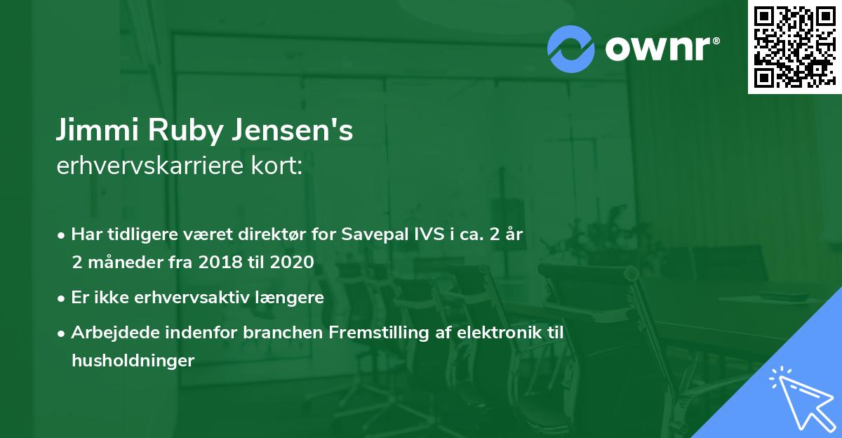 Jimmi Ruby Jensen's erhvervskarriere kort