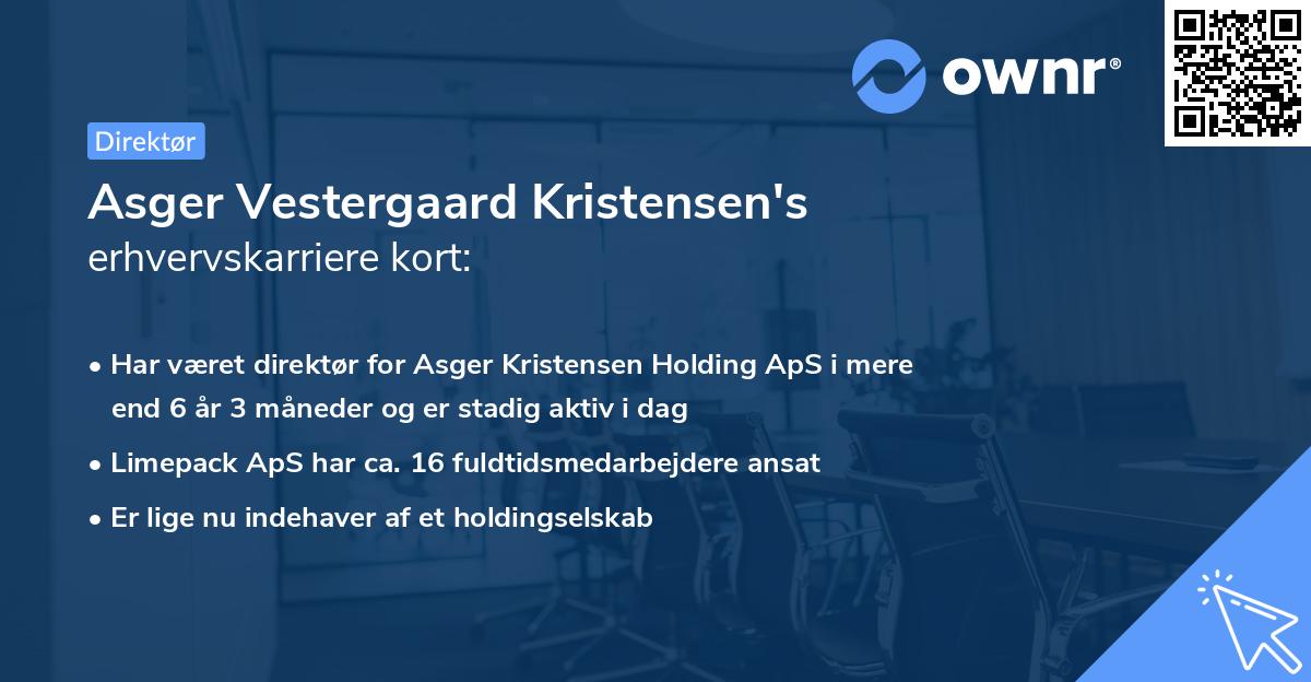 Asger Vestergaard Kristensen's erhvervskarriere kort