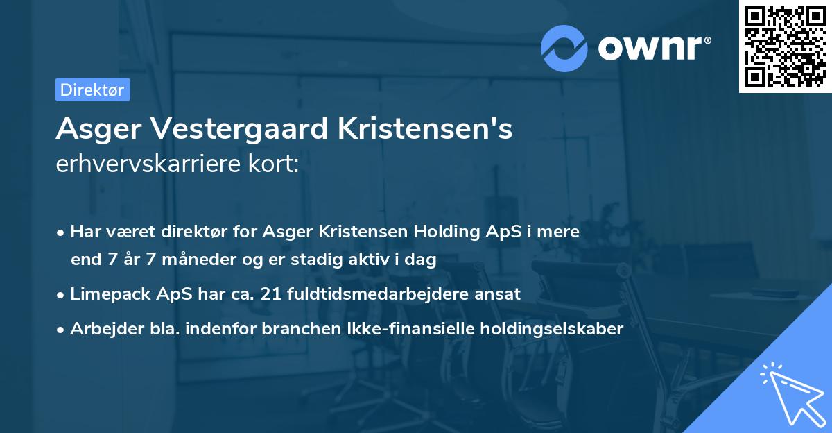 Asger Vestergaard Kristensen's erhvervskarriere kort