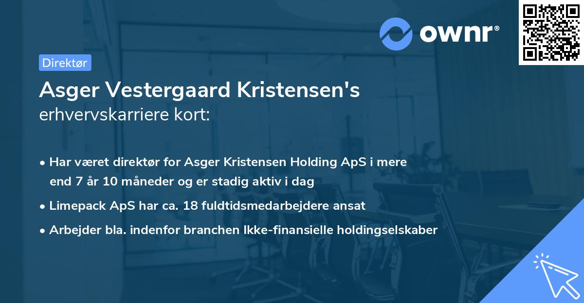 Asger Vestergaard Kristensen's erhvervskarriere kort