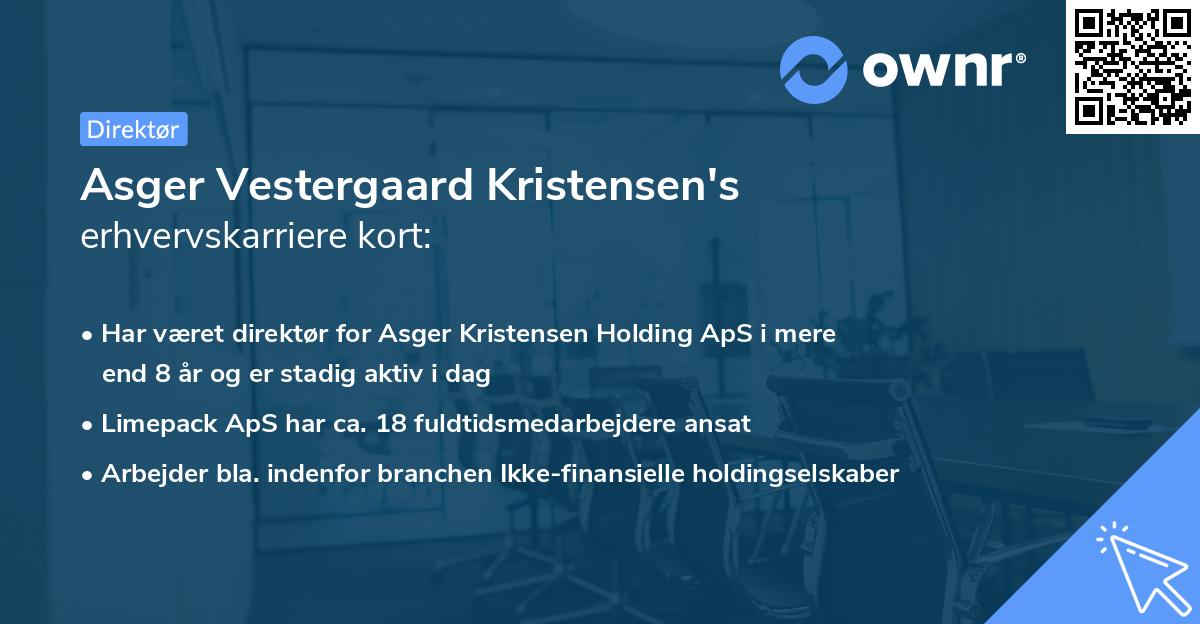 Asger Vestergaard Kristensen's erhvervskarriere kort