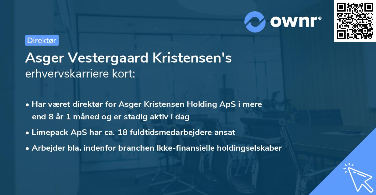 Asger Vestergaard Kristensen's erhvervskarriere kort