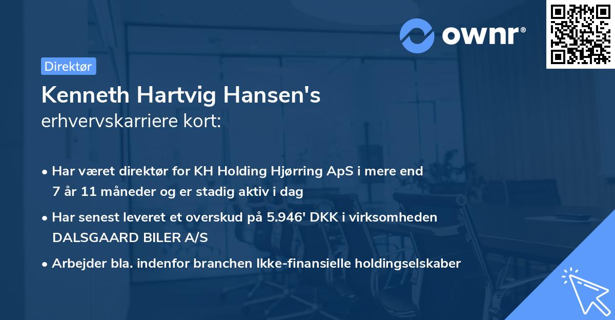 Kenneth Hartvig Hansen's erhvervskarriere kort