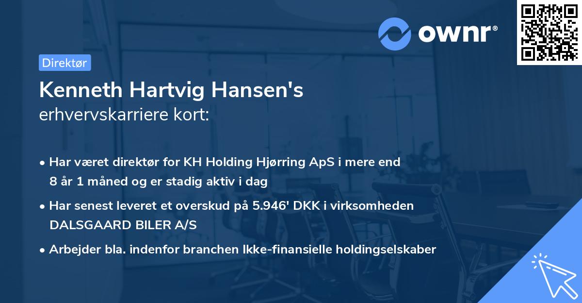 Kenneth Hartvig Hansen's erhvervskarriere kort