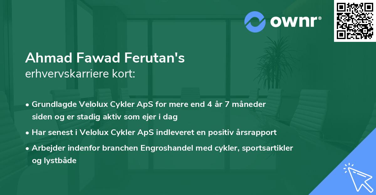 Ahmad Fawad Ferutan's erhvervskarriere kort
