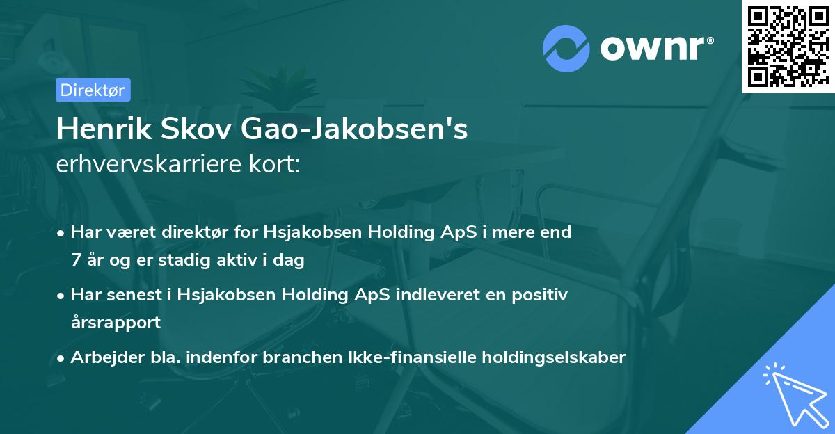 Henrik Skov Gao-Jakobsen's erhvervskarriere kort