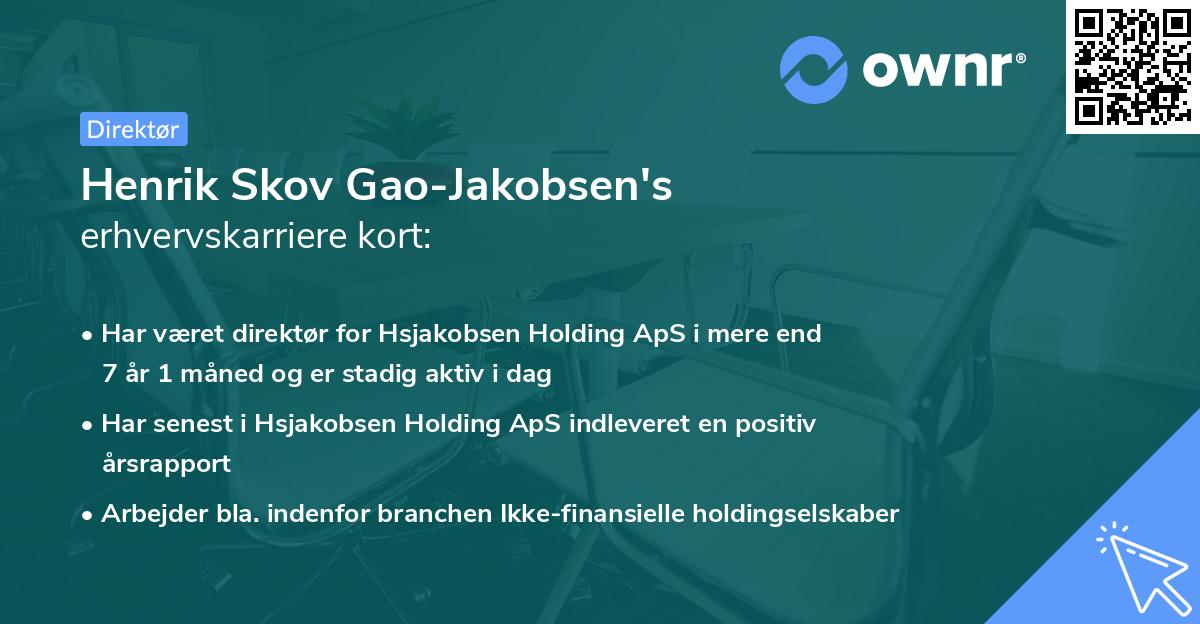 Henrik Skov Gao-Jakobsen's erhvervskarriere kort