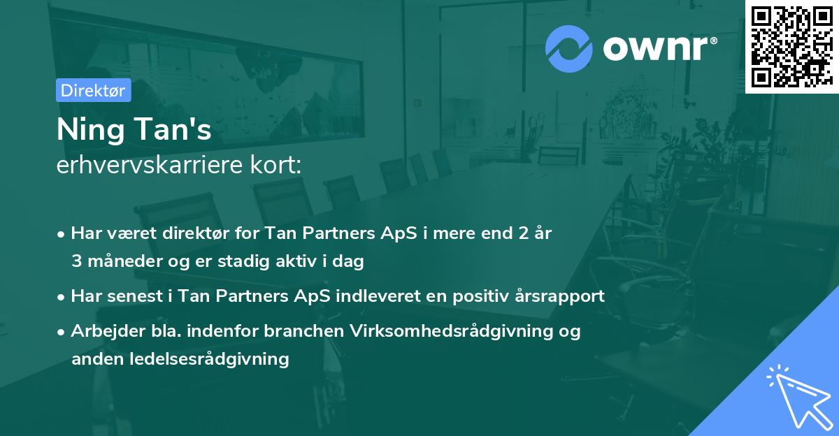 Ning Tan's erhvervskarriere kort