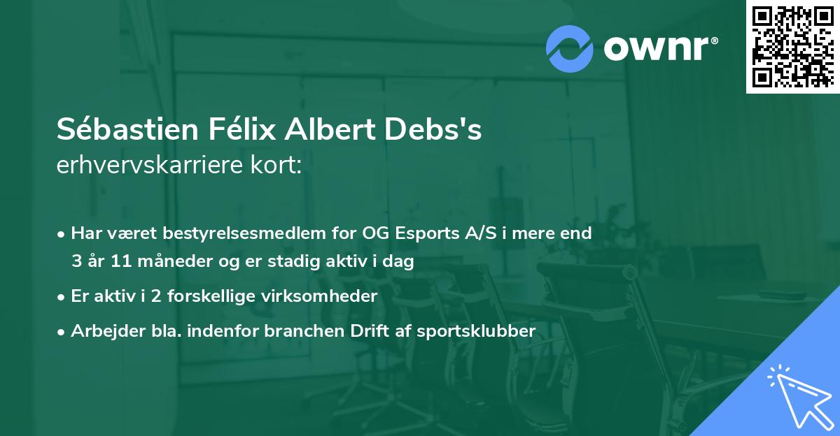 Sébastien Félix Albert Debs's erhvervskarriere kort
