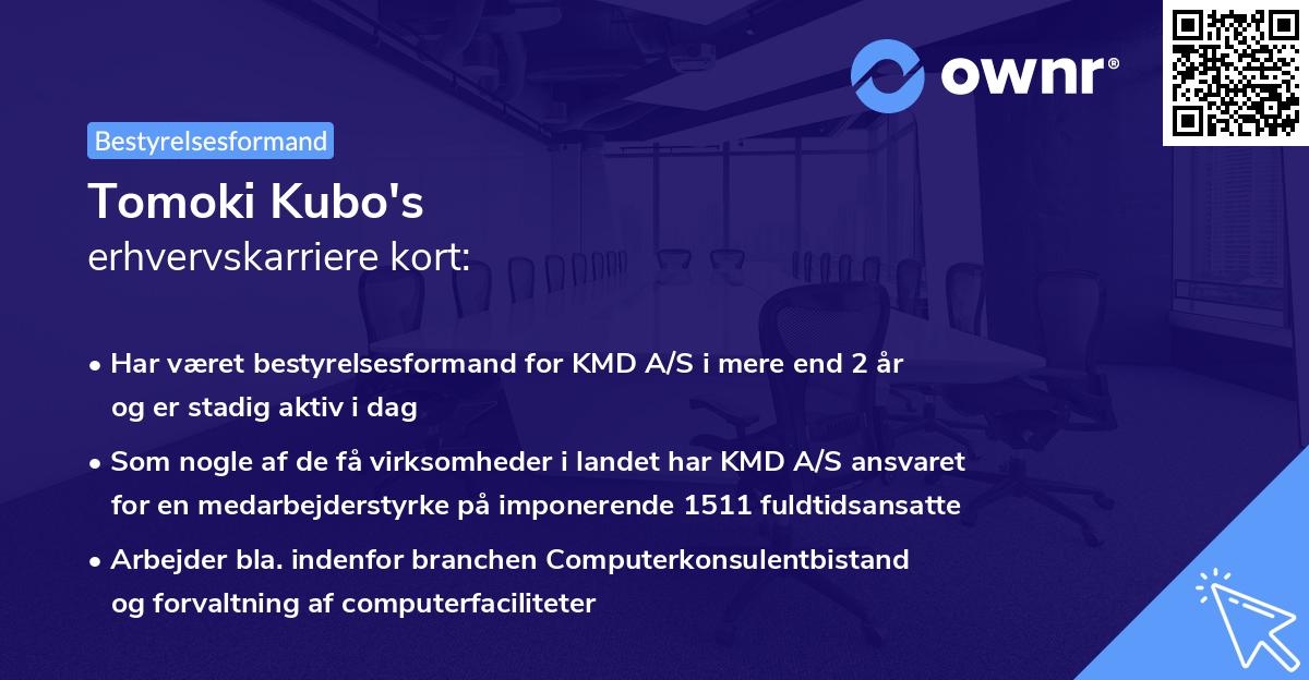 Tomoki Kubo's erhvervskarriere kort