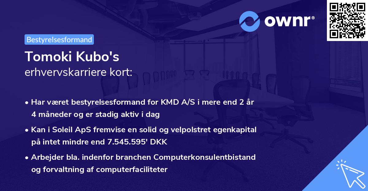 Tomoki Kubo's erhvervskarriere kort