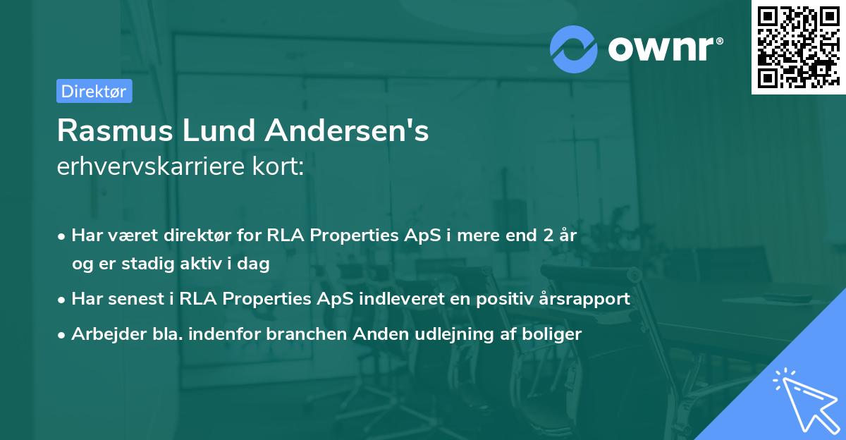 Rasmus Lund Andersen's erhvervskarriere kort