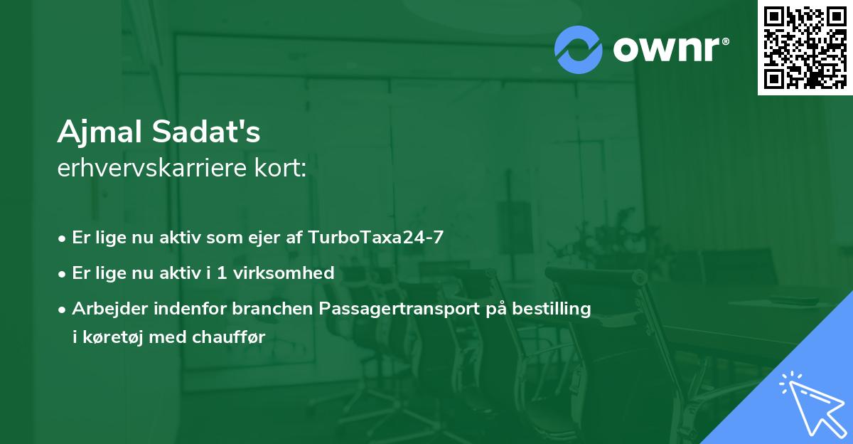 Ajmal Sadat's erhvervskarriere kort