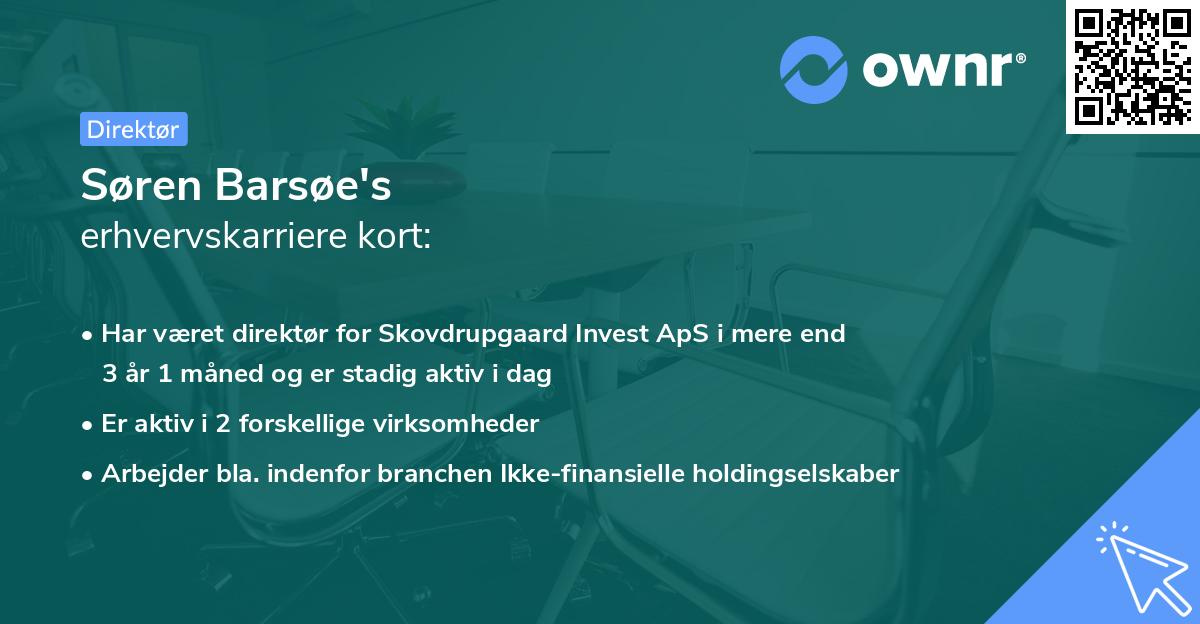 Søren Barsøe's erhvervskarriere kort
