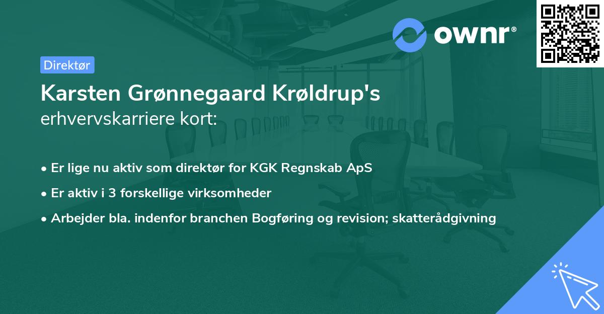 Karsten Grønnegaard Krøldrup's erhvervskarriere kort