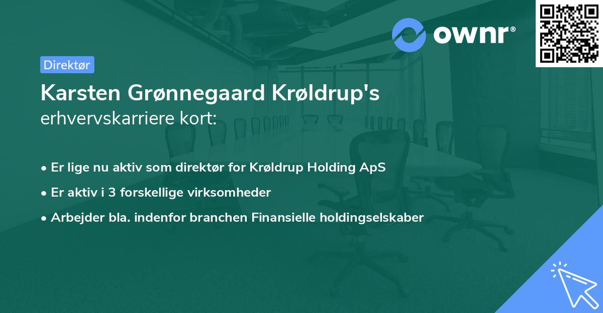 Karsten Grønnegaard Krøldrup's erhvervskarriere kort