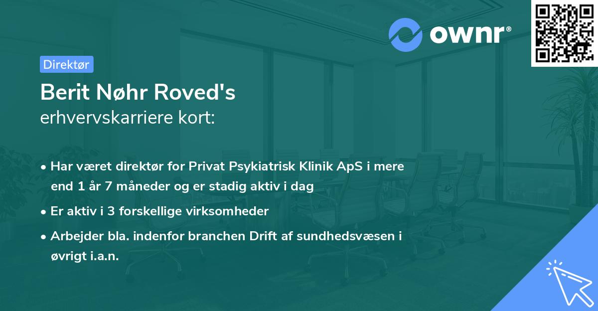 Berit Nøhr Roved's erhvervskarriere kort