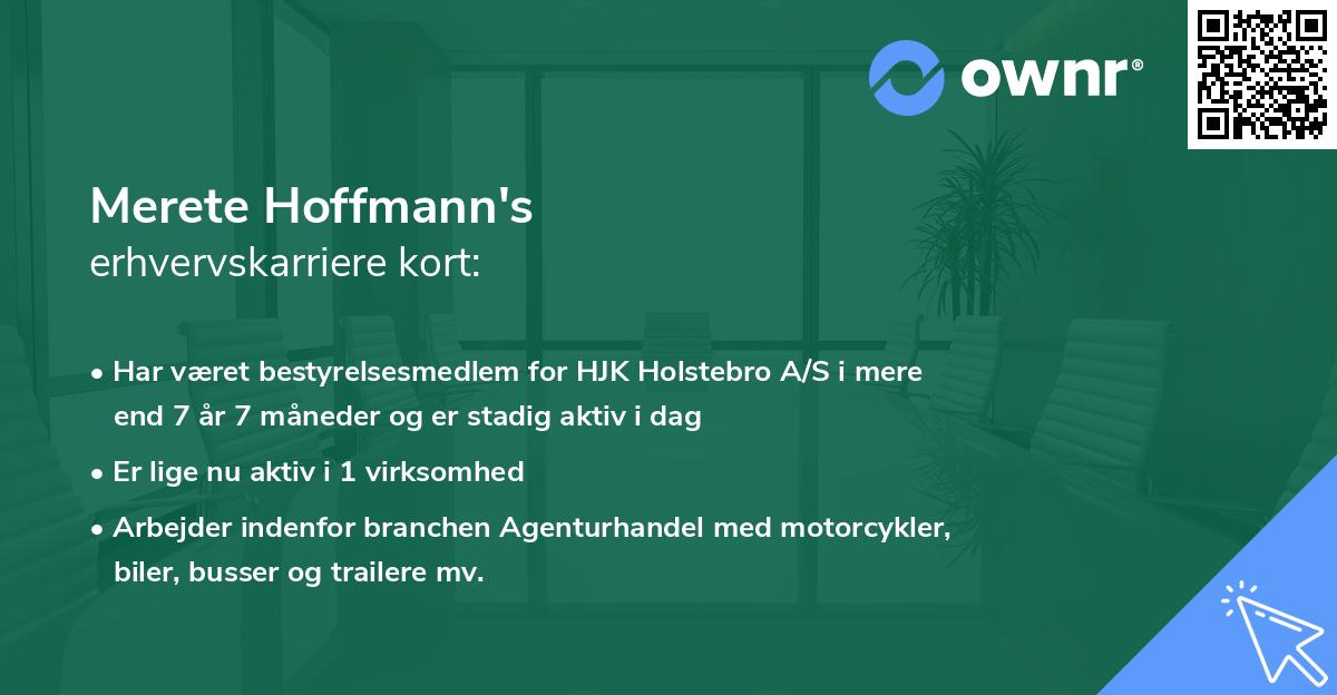 Merete Hoffmann's erhvervskarriere kort