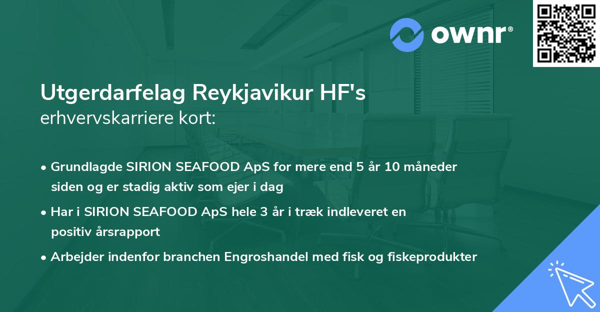 Utgerdarfelag Reykjavikur HF's erhvervskarriere kort