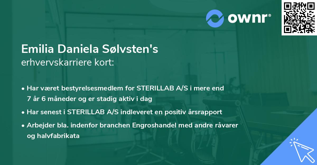 Emilia Daniela Sølvsten's erhvervskarriere kort