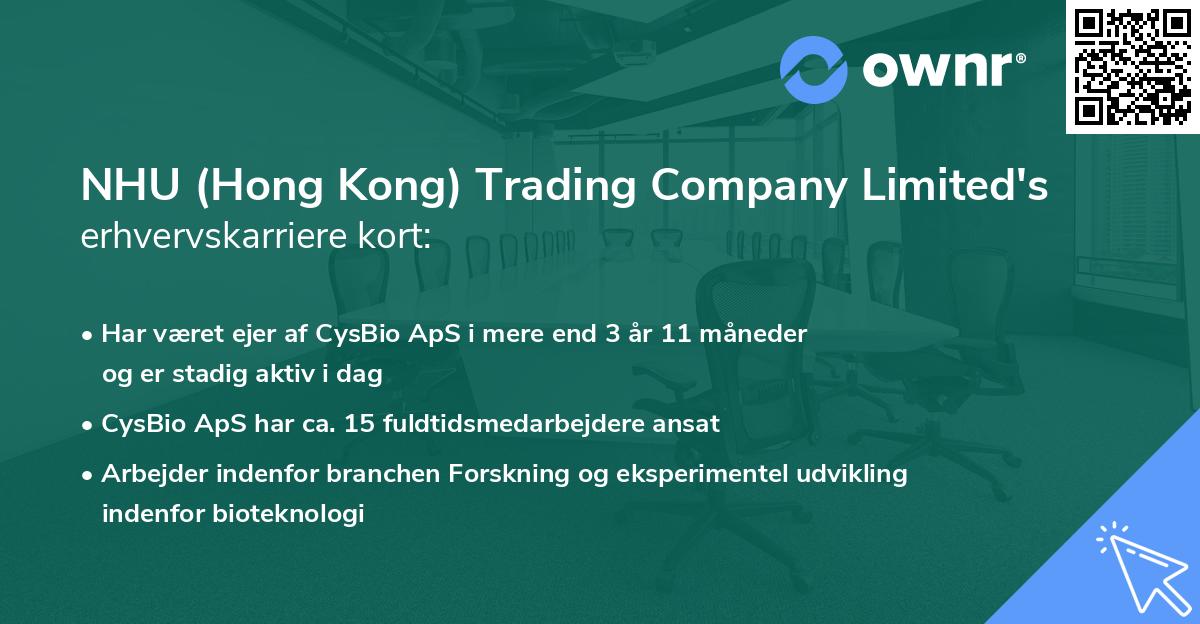 NHU (Hong Kong) Trading Company Limited's erhvervskarriere kort