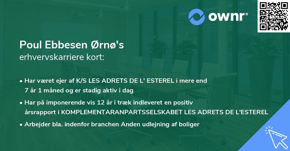 Poul Ebbesen Ørnø's erhvervskarriere kort