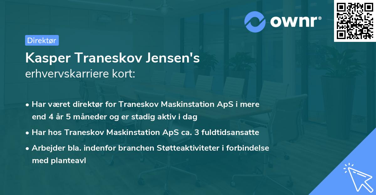 Kasper Traneskov Jensen's erhvervskarriere kort