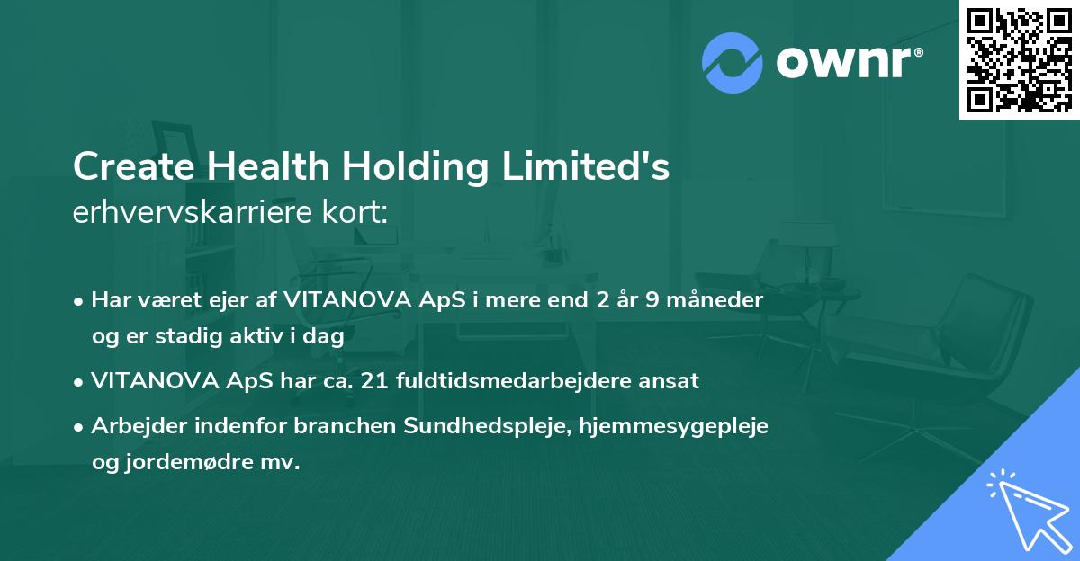 Create Health Holding Limited's erhvervskarriere kort