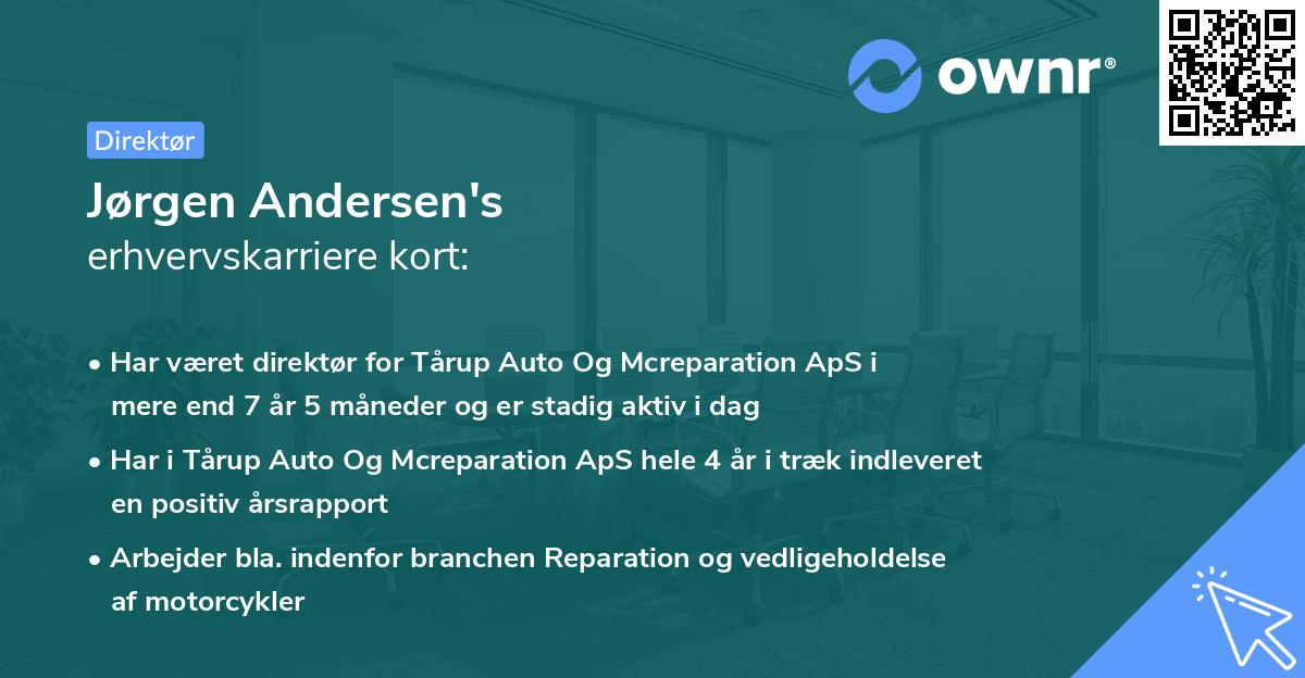 Jørgen Andersen's erhvervskarriere kort